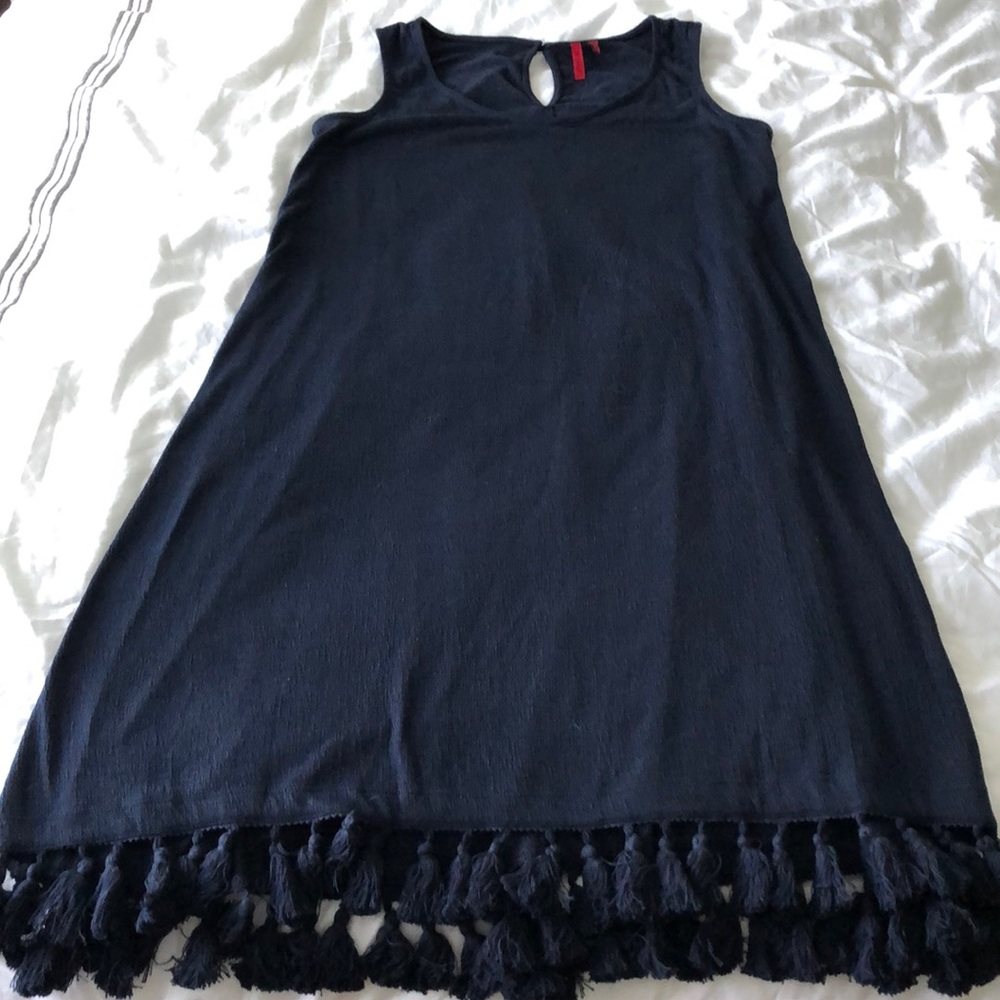 Navy Blue Tassel Dress